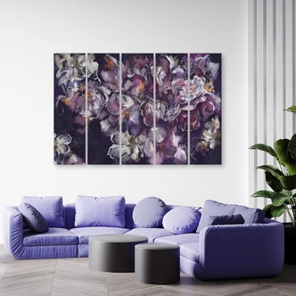 Leinwandbild 5 teilig, Iris Blume 