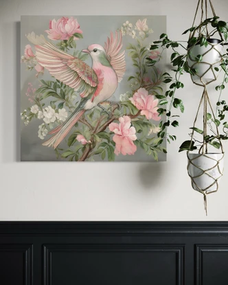 Leinwandbild Shabby Chic Vogel 
