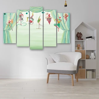 Leinwandbild 5 teilig, Zirkusakrobat 