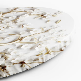 Rundes Leinwandbild Goldene Magnolie Blume Glamour 3D 