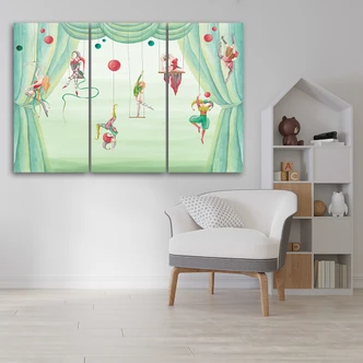 Leinwandbild 3 teilig, Zirkusakrobat 