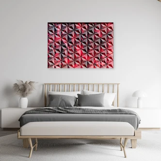 Leinwandbild, Rote Geometrie 