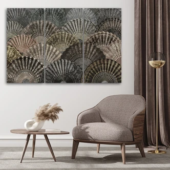 Leinwandbild 3 teilig, Luxuriöse Fans 