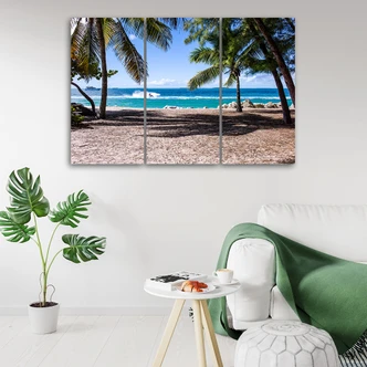 3-delige canvas print Tropisch Strand Zee Natuur 