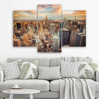 Leinwandbild 3-teilig, New York Stadt Manhattan USA 
