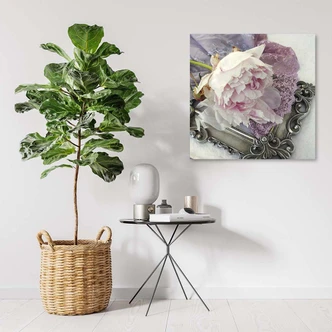 Leinwandbild, Rose Blumen auf einem Spiegel 
