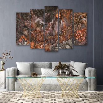 Leinwandbild 5 teilig, Tiefer Dschungel 