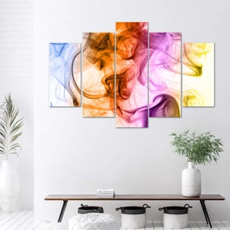 Leinwandbild 5 teilig, Rauch Abstraktion 