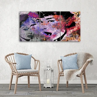Leinwandbild 3-teilig, Audrey Hepburn 