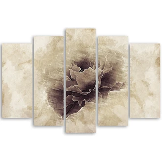 Leinwandbild 5 teilig, Rose Flower Vintage Beige 