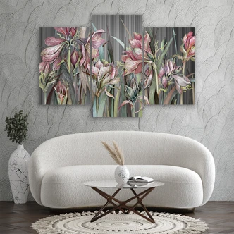 Leinwandbild 3 teilig, Iris Blumen 