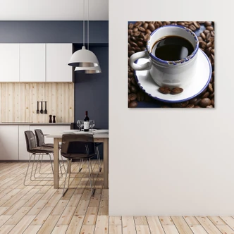 Leinwandbild, Schwarze Kaffeetasse 