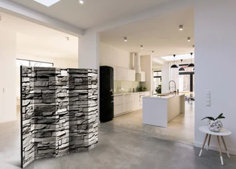 Kamerscherm - stenen gevel, 5-delig - 225x172 cm 