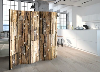 Kamerscherm - Houten sterrenbeeld, 5-delig - 225x172 cm 
