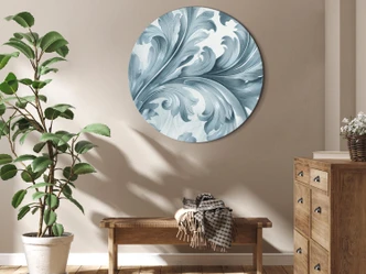 Rundes Leinwandbild Florale Steinbarockornamente 