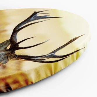 Rond canvas foto hert bij zonsondergang 