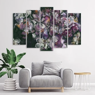 Leinwandbild 5 teilig, Iris Blume 