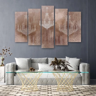 Leinwandbild 5 teilig, Kronleuchter 
