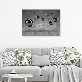Leinwandbild, Kugeln 3d Silber 