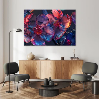 Leinwandbild, 3D Makro Blumen 