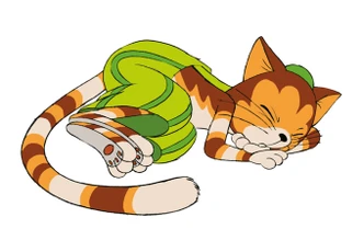 Fensterbild Pettersson und Findus - Findus schläft 