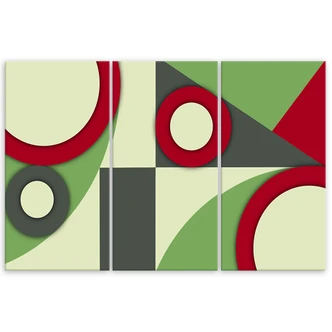 Leinwandbild 3 teilig, Geometrische Abstraktionsformen 