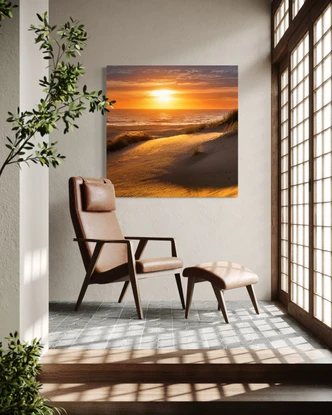 Leinwandbild Sonnenuntergang Strand Natur 