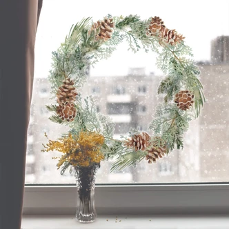 Raamfolie Sticker Dennenkrans 