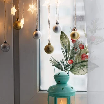Décoration pour fenêtre Branche d'hiver et baie 