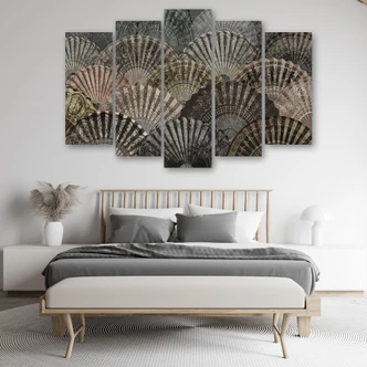 Leinwandbild 5 teilig, Luxuriöse Fans 