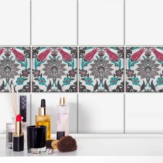 Tegelstickers Oriental Flowers (12 stuks) 