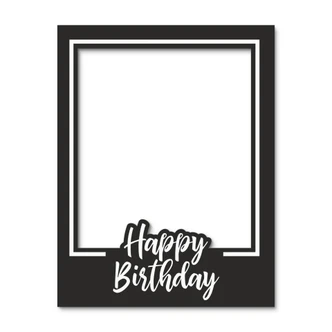 Fotorahmen Happy Birthday Schwarz - Partyrahmen für Geburtstagfeier 