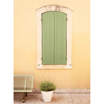 Fototapete Hugonnard - Grünes Holzfenster 