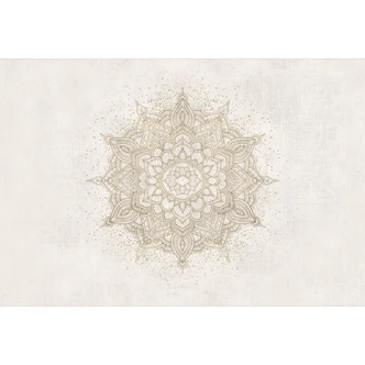 Fototapete Mandala - Boho Ornament in Leinenoptik, Mandala - Bloomery Decor 