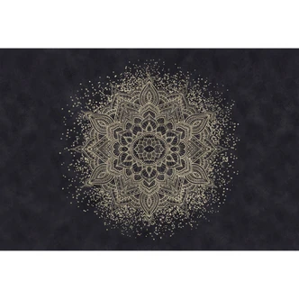 Elegant mandala Fototapet i svart och guld - Bloomery Decor 