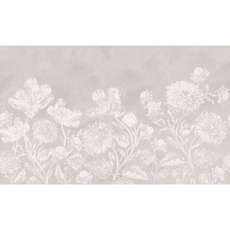 Bloemen Fotobehang wilde bloemen in krijtlook beige - Bloomery Decor 