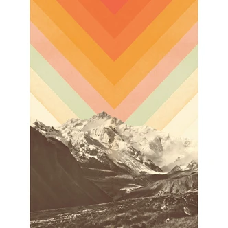 Natur Fototapete Retro Berglandschaft - Bodart 