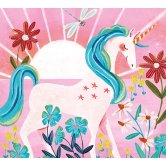 Kinderzimmer Fototapete Einhorn auf farbenfroher Blumenwiese - Bonne Müller Kinderzimmer Fototapete Einhorn auf farbenfroher Blumenwiese - Bonne Müller