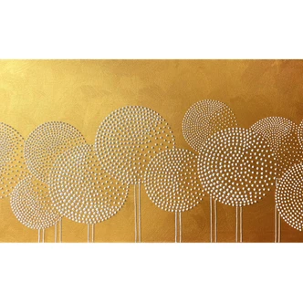 Fototapete Blumen aus weißen Perlen - Grande Fototapete Blumen aus weißen Perlen - Grande