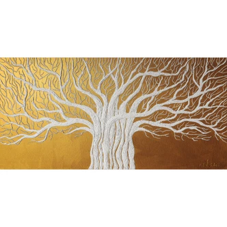 Fotomurale bianco astratto sull'albero della vita - Grande 