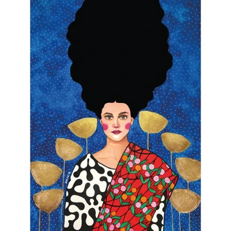 Fototapete Frau im Feld mit goldenen Blättern - Hülya 