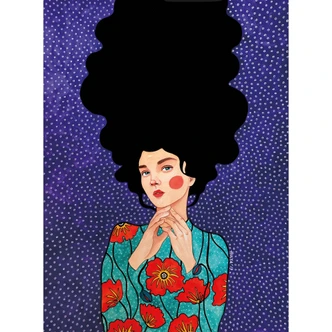 Fototapete Frau im Mohnblumenkleid - Hülya 