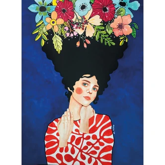 Wall Mural Woman with flowers in her hair - Hülya 