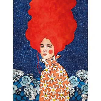 Fototapete Frau mit rotem Haar und Blüten - Hülya 