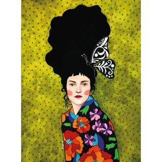 Fototapete Frau mit Schmetterling im Haar - Hülya 