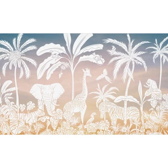 Fototapete Dschungelparadies mit Wildtieren - Ombre - Kikki Belle 