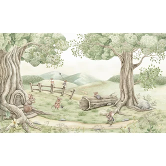 Kinderzimmer Fototapete Familie Maus im Wald - Kikki Belle Kinderzimmer Fototapete Familie Maus im Wald - Kikki Belle