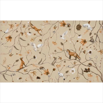 Fototapeta z leśnymi zwierzętami na gałęziach - Kikki Belle 