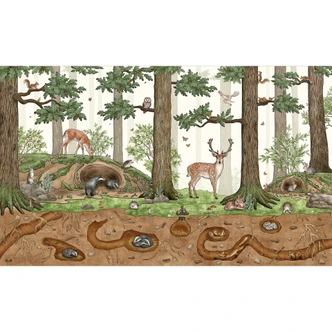 Ukryte obiekty leśne zwierzęta | Fototapeta do pokoju dziecięcego - Kikki Belle 