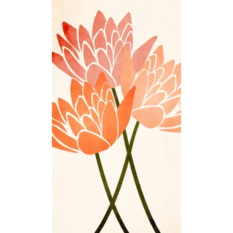 Fototapet Farverige lotusblomster - Kubistika Fototapet Farverige lotusblomster - Kubistika